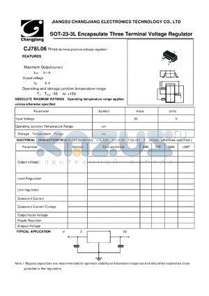 CJ78L06-SOT-23-3L datasheet - Three-terminal positive voltage regulator