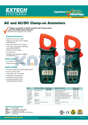 38387-NIST datasheet - AC and AC/DC Clamp-on Ammeters