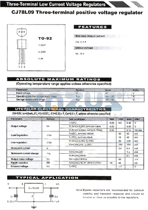 CJ78L09 datasheet - Three_terminal positive voltage regulator