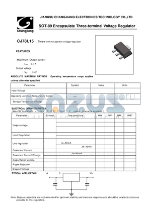 CJ78L15-SOT-89 datasheet - Three-terminal positive voltage regulator
