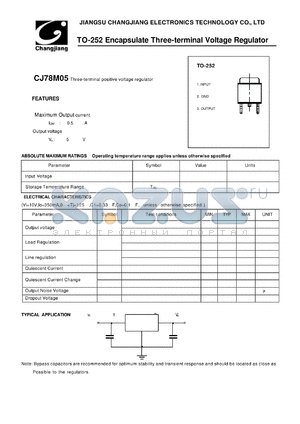 CJ78M05 datasheet - Three-terminal positive voltage regulator