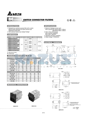 10BEEG3GA datasheet - SWITCH CONNECTOR FILTERS