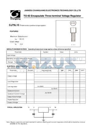 CJ79L15-TO-92 datasheet - Three-terminal positive voltage regulator