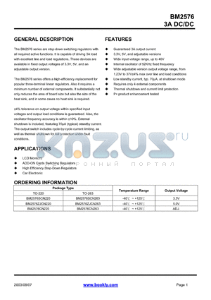 BM2576SCN220 datasheet - 3A DC/DC