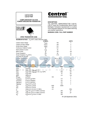 CJD127PNP datasheet - COMPLEMENTARY SILICON POWER DARLINGTON TRANSISTOR