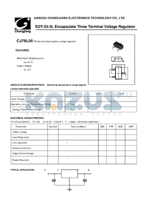 CJ79L05-SOT-23-3L datasheet - Three-terminal negative voltage regulator