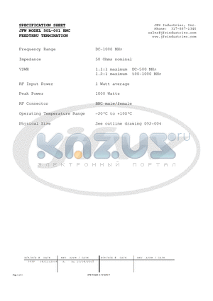 50L-001 datasheet - FEEDTHRU TERMINATION