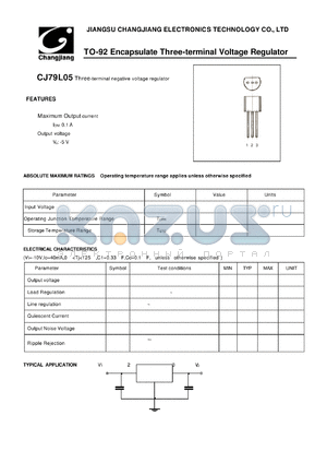 CJ79L05-TO-92 datasheet - Three-terminal negative voltage regulator