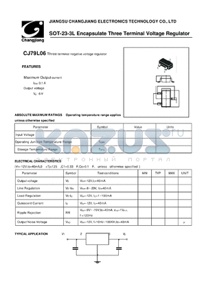 CJ79L06 datasheet - Three-terminal negative voltage regulator