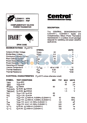 CJD45H11 datasheet - COMPLEMENTARY SILICON