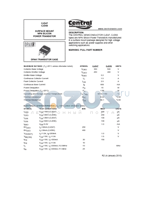 CJD47 datasheet - SURFACE MOUNT NPN SILICON POWER TRANSISTOR