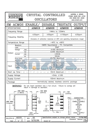 ASM62R datasheet - SM ACMOS ENABLE/ DISABLE TRISTATE OUTPUT