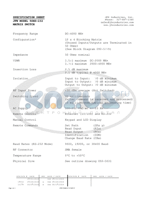 50MS-232 datasheet - MATRIX SWITCH