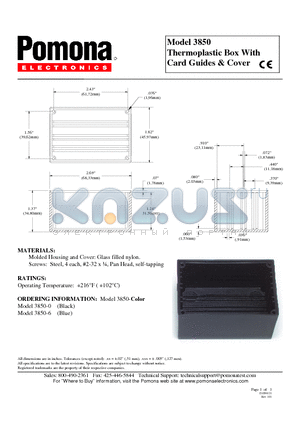 3850 datasheet - Thermoplastic Box With Card Guides & Cover