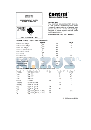 CJD31C datasheet - COMPLEMENTARY SILICON POWER TRANSISTOR