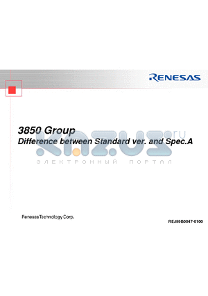 3850SA datasheet - Difference between Standard ver. and Spec.A