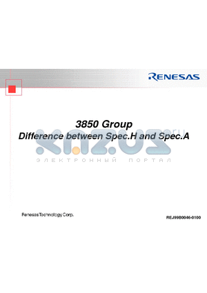 3850HA datasheet - Difference between Spec.H and Spec.A