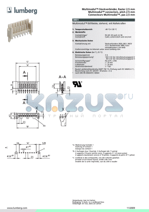 385110 datasheet - Multimodul-Steckverbinder, Raster 2,5 mm