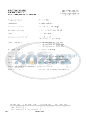 50P-1202 datasheet - RELAY PROGRAMMABLE ATTENUATOR