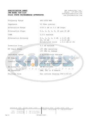 50P-1225 datasheet - SOLID STATE PROGRAMMABLE ATTENUATOR