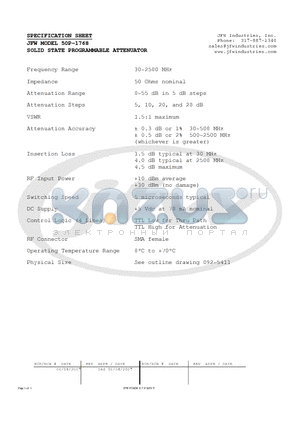 50P-1768 datasheet - SOLID STATE PROGRAMMABLE ATTENUATOR