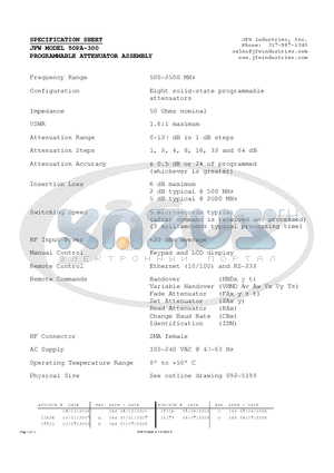 50PA-300 datasheet - PROGRAMMABLE ATTENUATOR ASSEMBLY