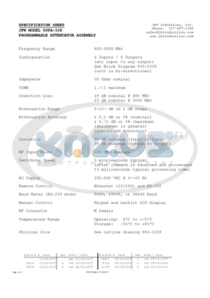 50PA-338 datasheet - PROGRAMMABLE ATTENUATOR ASSEMBLY