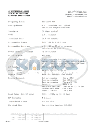 50PA-393 datasheet - HANDOVER TEST SYSTEM