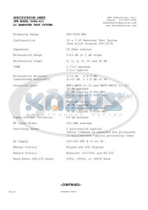 50PA-411 datasheet - LC HANDOVER TEST SYSTEM