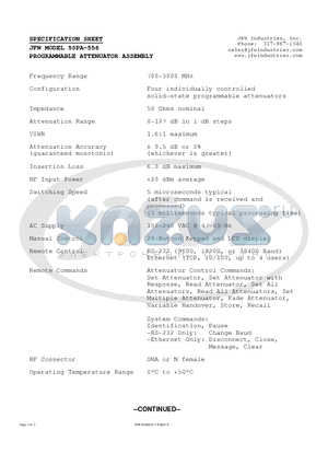 50PA-556 datasheet - PROGRAMMABLE ATTENUATOR ASSEMBLY