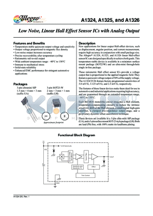 A1325 datasheet - Low Noise, Linear Hall Effect Sensor ICs with Analog Output
