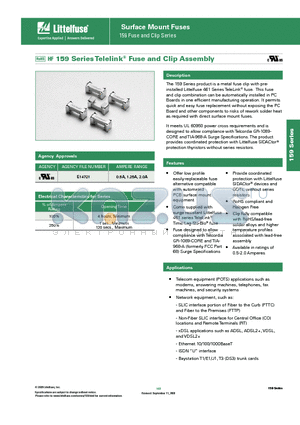 01591.25MR datasheet - 159 Series Telelink^ Fuse and Clip Assembly