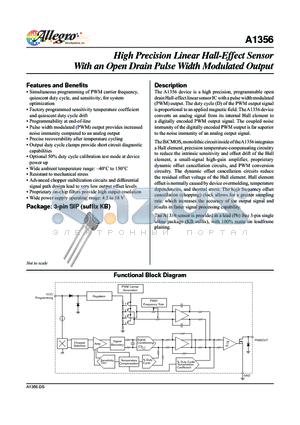 A1356 datasheet - High Precision Linear Hall-Effect Sensor