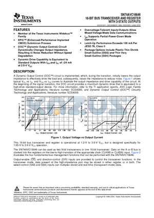 74AVC16646DGVRE4 datasheet - 16-BIT BUS TRANSCEIVER AND REGISTER WITH 3-STATE OUTPUTS