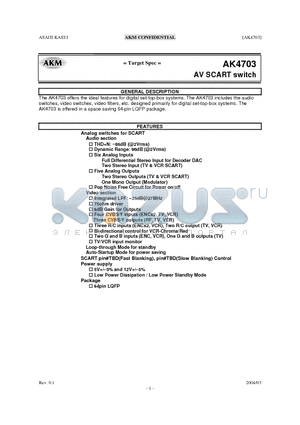 AK4703 datasheet - AV SCART switch