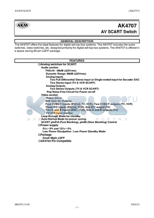 AK4707EQ datasheet - AV SCART Switch