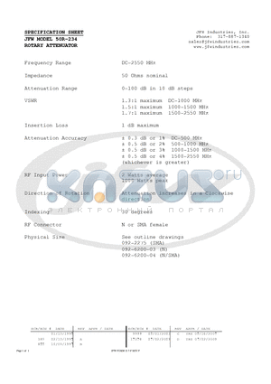 50R-234 datasheet - ROTARY ATTENUATOR