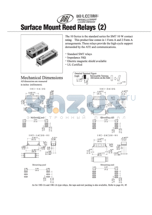 10D-2A12G-01 datasheet - SURFACE MOUNT REED RELAYS