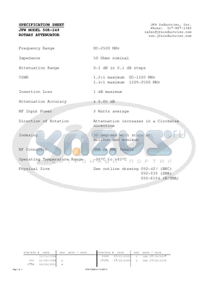 50R-249 datasheet - ROTARY ATTENUATOR