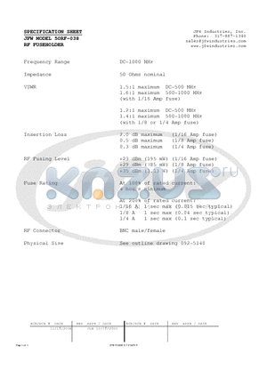 50RF-038 datasheet - RF FUSEHOLDER