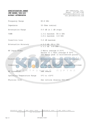 50R-400 datasheet - ROTARY ATTENUATOR