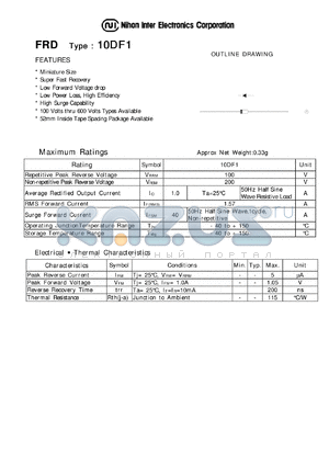 10DF1 datasheet - LOW FORWARD VOLTAGE DROP