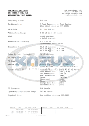 50PMA-012 datasheet - TRANSCEIVER TEST SYSTEM