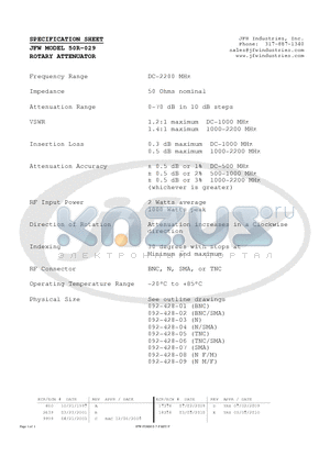 50R-029 datasheet - ROTARY ATTENUATOR