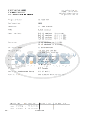 50S-1199 datasheet - 1P8T SOLID STATE RF SWITCH