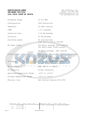 50S-1256 datasheet - 1P4T SOLID STATE RF SWITCH
