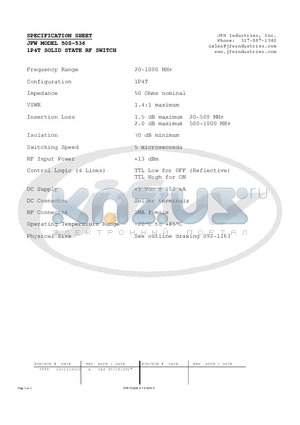 50S-536 datasheet - 1P4T SOLID STATE RF SWITCH
