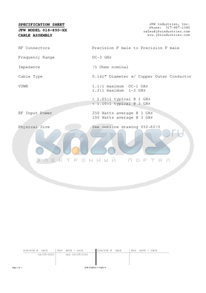 016-850-XX datasheet - CABLE ASSEMBLY