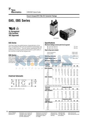 10EBS1 datasheet - Snap-In Compact RFI Filter IEC Connector Package