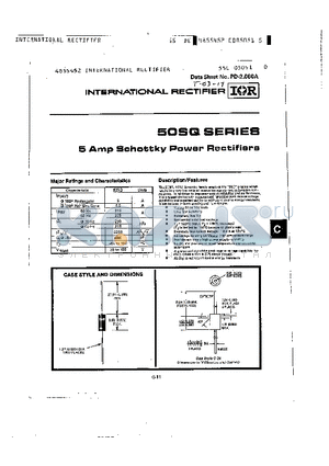 50SQ035 datasheet - 5 AMP SCHOTTKY POWER RECTIFIER